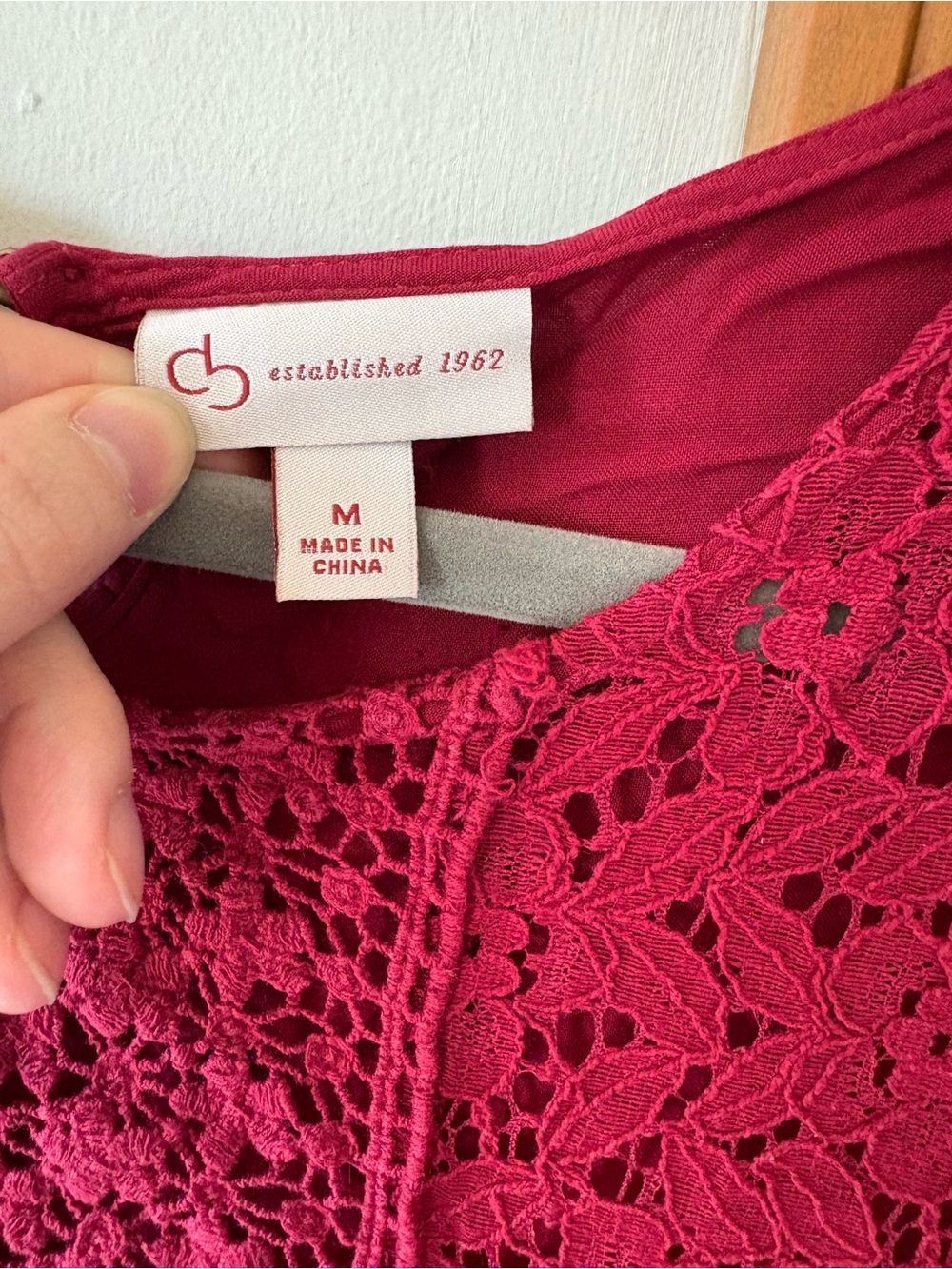 Lace Panel Blouse in Deep Berry Pink - Picture 4 of 5